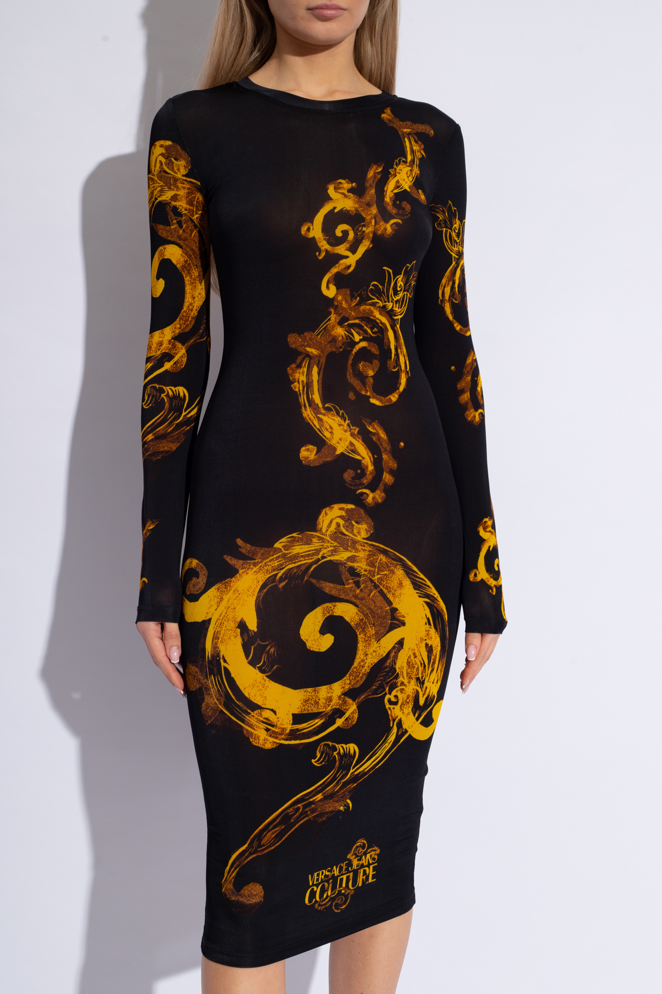 Versace long hot sale sleeve dress